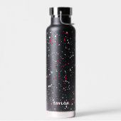 Bouteille D'eau Terrazzo gris-rouge géométrique personnalisé (Gauche)