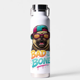 Bouteille D'eau Tête de pug méchante — Conception de vêtements de 