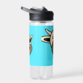 Bouteille D'eau Tête de vache mignonne | Monogramme simple de nom  (Droite)