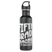 Bouteille D'eau Texte blanc de l'enseignant de cinquième année per (Devant)