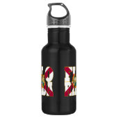 Bouteille D'eau Texte de drapeau d'état de la Floride (Dos)