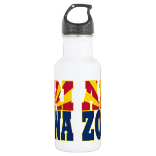 Bouteille D'eau Texte du drapeau de l'état de l'Arizona