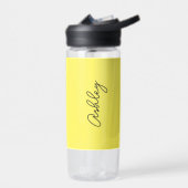 Bouteille D'eau Texte manuscrit jaune élégant (Gauche)
