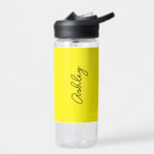Bouteille D'eau Texte manuscrit jaune élégant (Gauche)
