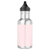 Bouteille D'eau Texte rose pâle Cursif Élégant (Droite)