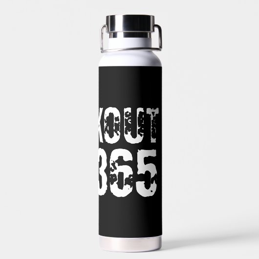 Bouteille D'eau Texte usé et rayé Workout 247365 blanc (Arrière)