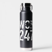 Bouteille D'eau Texte usé et rayé Workout 247365 blanc (Avant)