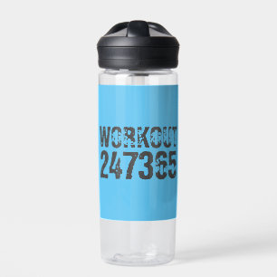 Bouteille D'eau Texte usé et rayé Workout 247365 bleu