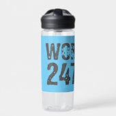 Bouteille D'eau Texte usé et rayé Workout 247365 bleu (Extérieur)