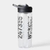 Bouteille D'eau Texte usé et rayé Workout 247365 bleu (Droite)