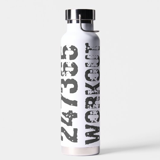 Bouteille D'eau Texte usé et rayé Workout 247365 bleu (Gauche)