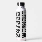 Bouteille D'eau Texte usé et rayé Workout 247365 noir (Gauche)