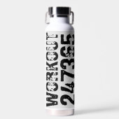 Bouteille D'eau Texte usé et rayé Workout 247365 noir (Avant)