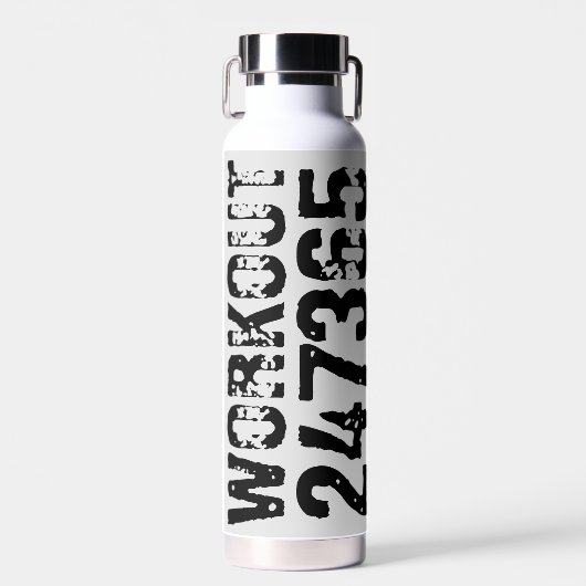 Bouteille D'eau Texte usé et rayé Workout 247365 noir (Avant)
