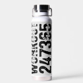 Bouteille D'eau Texte usé et rayé Workout 247365 noir (Arrière)