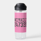 Bouteille D'eau Texte usé et rayé Workout 247365 rose (Arrière)