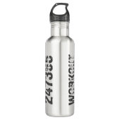 Bouteille D'eau Texte usé et rayé Workout 247365 rose (Devant)