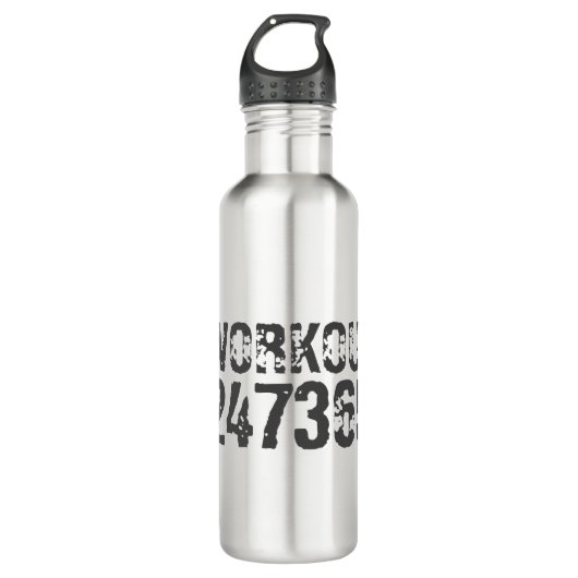 Bouteille D'eau Texte usé et rayé Workout 247365 rose (Devant)