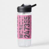 Bouteille D'eau Texte usé et rayé Workout 247365 rose (Gauche)