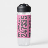 Bouteille D'eau Texte usé et rayé Workout 247365 rose (Extérieur)