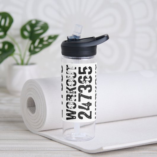 Bouteille D'eau Texte usé et rayé Workout 247365 rustique (Yoga)
