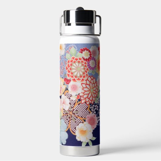Bouteille D'eau Textile de KIMONO japonais, Fleur (Arrière)