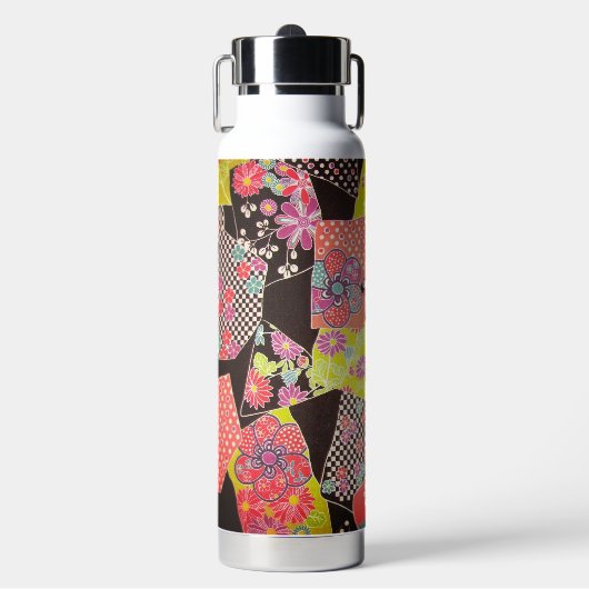 Bouteille D'eau Textile de KIMONO japonais, motif floral (Salle de sport)