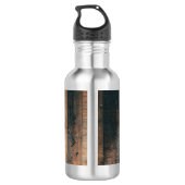 Bouteille D'eau Texture de bois rustique personnalisée & monogramm (Dos)