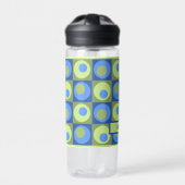 Bouteille D'eau Thème Carré de point personnalisé bleu vert (Extérieur)