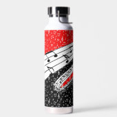 Bouteille D'eau Thème de musique rouge et noire (Gauche)