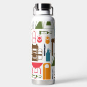 Bouteille d'eau thème l'essentiel du camping (Plage)