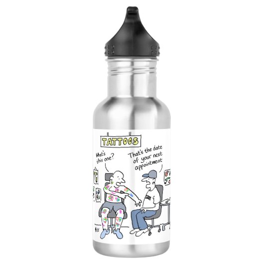 Bouteille D'eau Thème Tattoos Drôle Tattooïste (Droite)