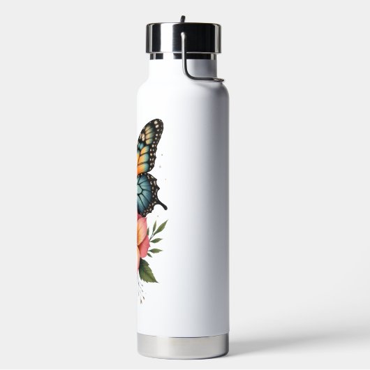 Bouteille D'eau Thermal Bottle with Butterfly and Flowers (Gym)