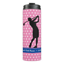 Bouteille d'eau thermale à pois rose de Golfer