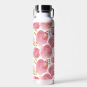 Bouteille D'eau Thermos de monogramme rose - Nom personnalisé (Avant)