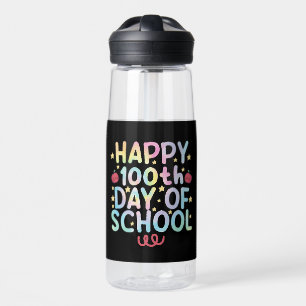 Bouteille D'eau Tie Dye Happy 100e jour d'école Enseignant Élève 