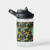 Bouteille D'eau Tigres tropicaux Forêt botanique Noire Jungle Safa (Arrière Complet)