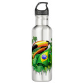 Bouteille D'eau Toco Toucan avec drapeau brésilien (Devant)