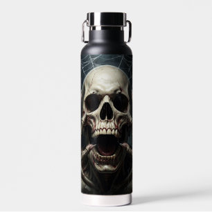 Bouteille D'eau Toiles d'araignées, crâne et os Halloween effrayan
