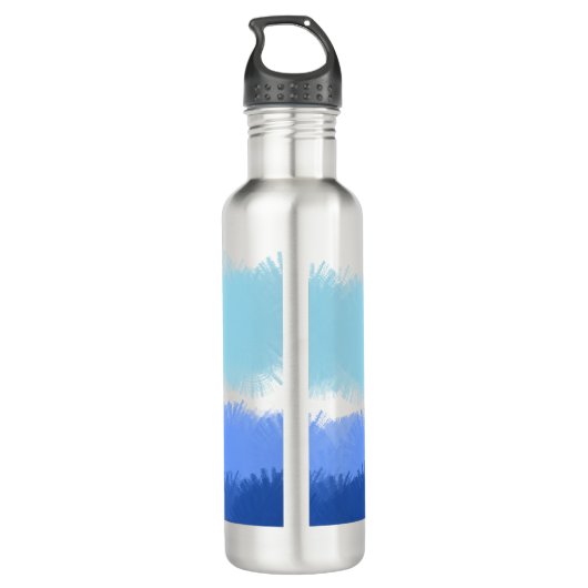 Bouteille D'eau Tons Bleus Abstraits (Dos)