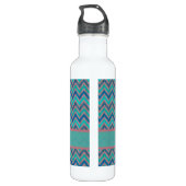 Bouteille D'eau Tons bleus Chevron (Dos)