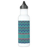 Bouteille D'eau Tons bleus Chevron (Gauche)