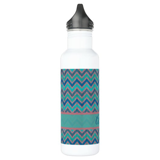 Bouteille D'eau Tons bleus Chevron (Gauche)
