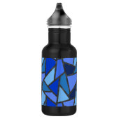 Bouteille D'eau Tons de motif en vitrail bleu (Droite)