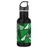 Bouteille D'eau Tons de motif en vitrail vert (Devant)