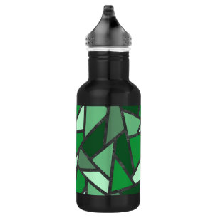 Bouteille D'eau Tons de motif en vitrail vert