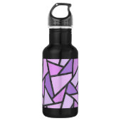 Bouteille D'eau Tons du motif en vitrail lilas (Devant)