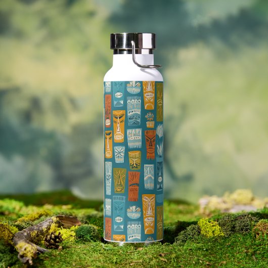Bouteille D'eau Totems Tiki Rétro (Extérieur (pivotée))