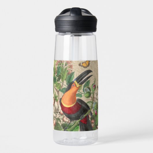 Bouteille D'eau Toucan Jungle Tropical Bird Belle antique (Avant)