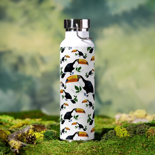 Bouteille D'eau Toucans tropicaux - Jungle joueuse (Extérieur (pivotée))